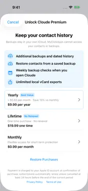 Cloude - Contacts Backup screenshot 6