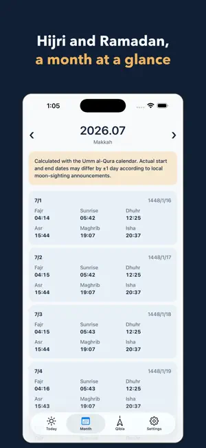 Zenith: Prayer Times & Qibla screenshot 2
