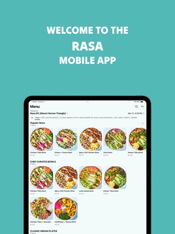 RASA - Order Now iPad screenshot
