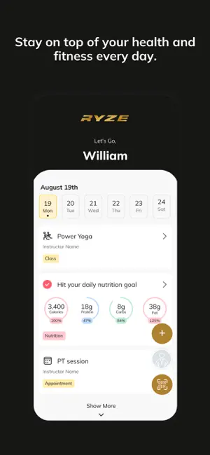 RYZE Personal Training App screenshot 2
