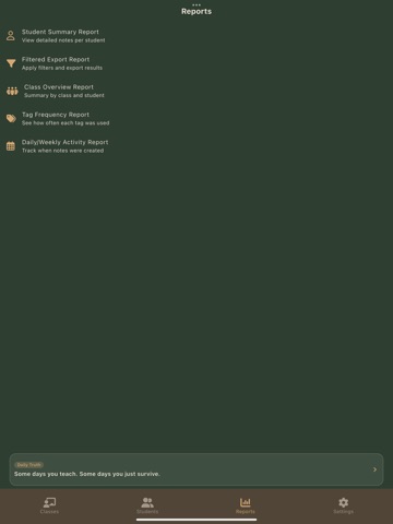 QuickNotes Teacher iPad screenshot
