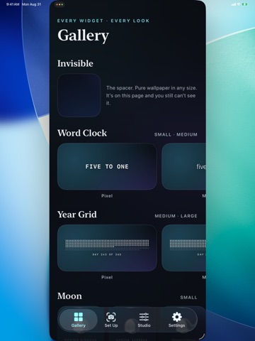 Clearwing: Transparent Widgets iPad screenshot