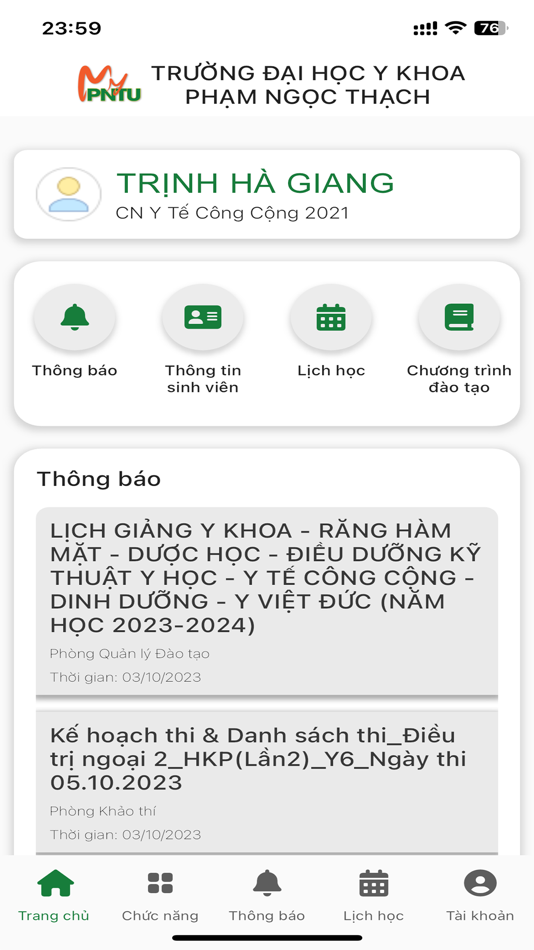 #1. My PNTU (iOS) 由: PHAM NGOC THACH UNIVERSITY OF MEDICINE