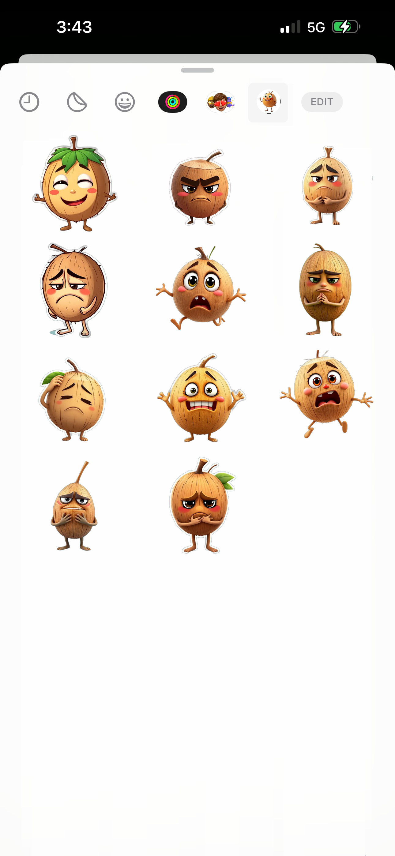 Nervous Coconut Stickers screenshot 3