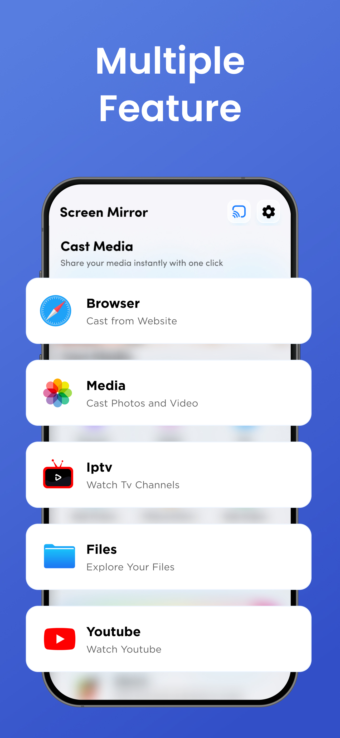 Screen Mirroring・Smart TV Cast