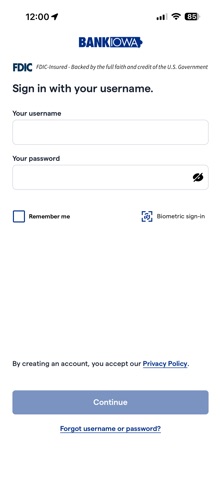 BankIowa Mobile Screenshot 1 of 5