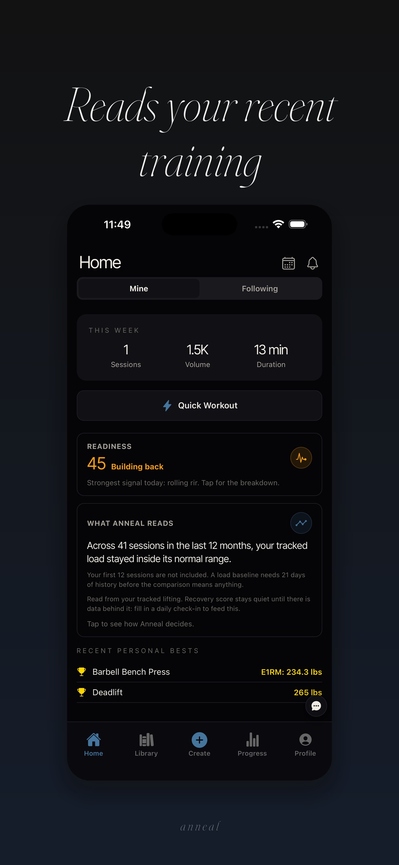 Screenshot 5 of Anneal: Workout Tracker & Log