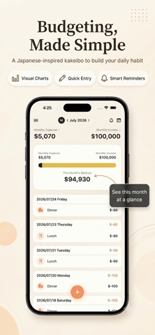 Kakeibo Cream - Budget Tracker Screenshot 1 of 4