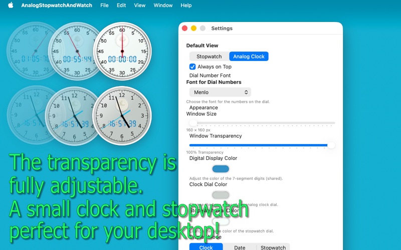 Tiny Analog Watch & Stopwatch app screenshot