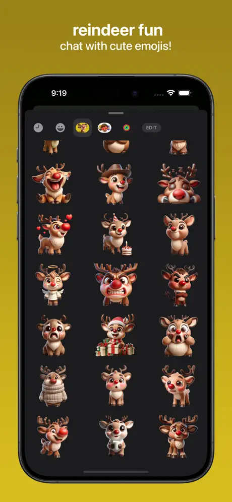 Reindeer Emojis 驯鹿趣味表情应用截图