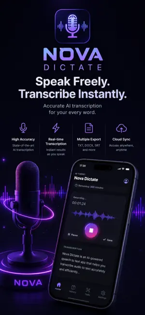 Nova Dictate: Pro Mic Speech screenshot 1