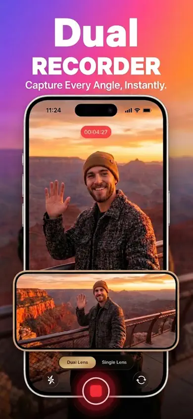 Dual: Front & Back Recorder App Store screenshot 1