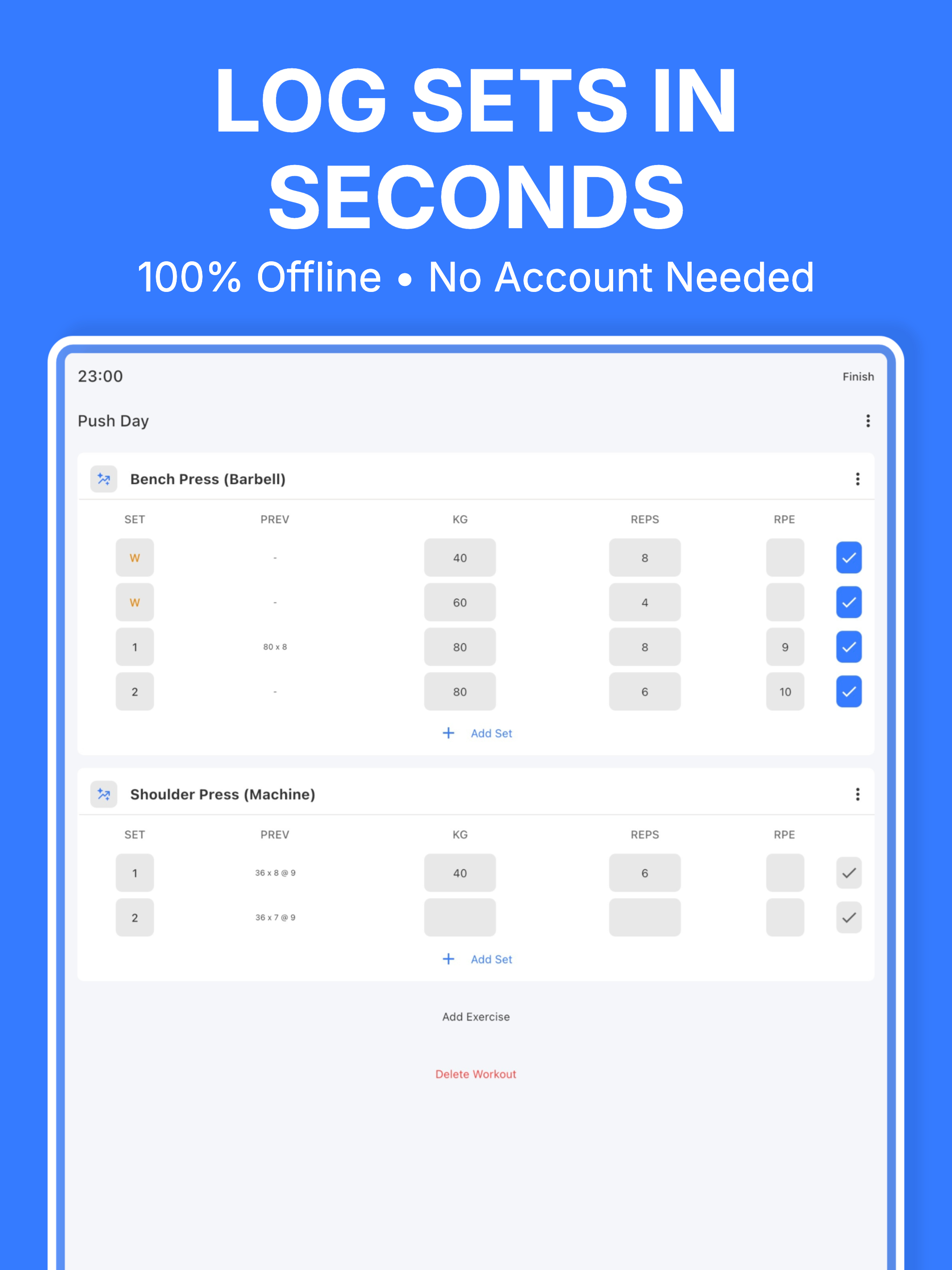 Gymbro Workout Tracker Gym Log