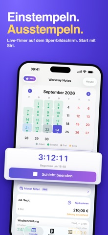 WorkPay: Minijob Stundenzettel — Screenshot 2