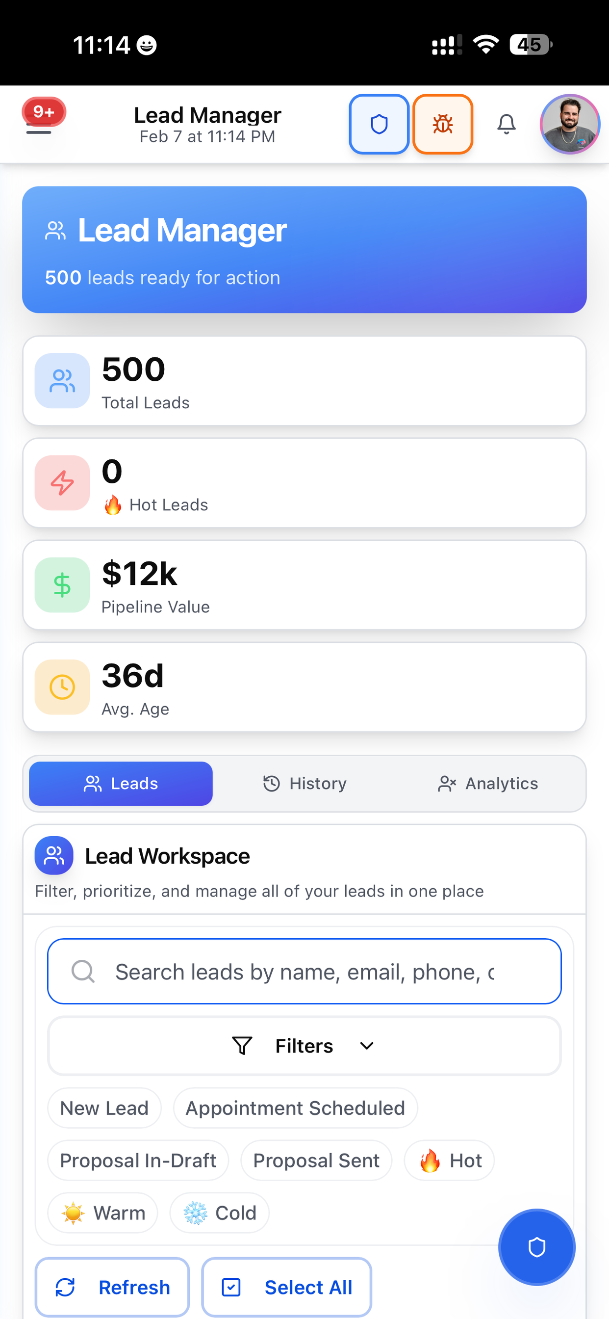 SnapCoat CRM