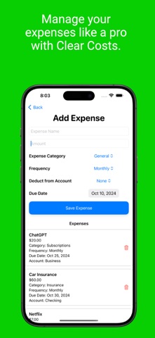 Clear Costs Screenshot 5 of 5