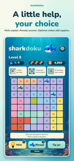 Sharkdoku: Sudoku-Style Logic screenshot 4