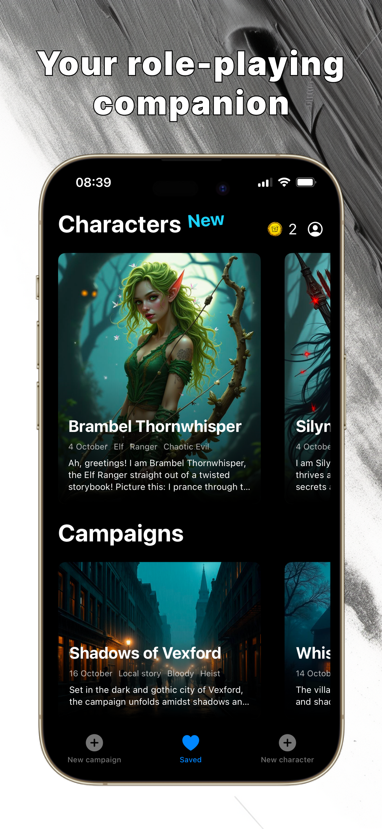 DnD Characters and Campaigns