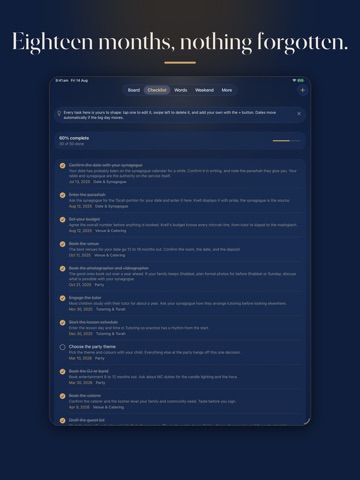 Bar Mitzvah Planner: Kvell iPad screenshot