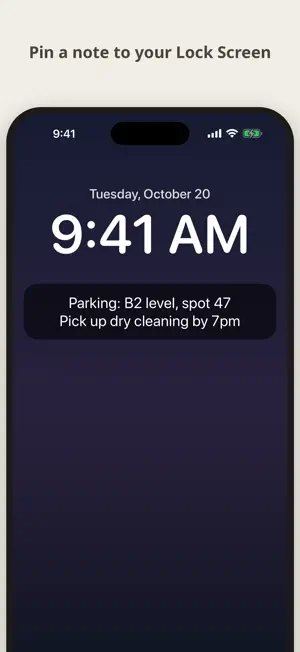 Note1: Lock Screen Note screenshot 1