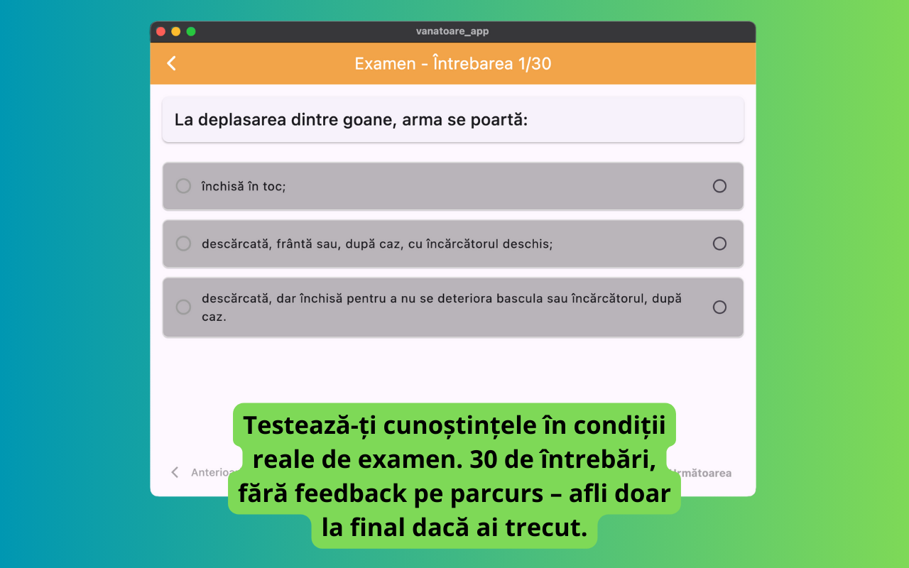 Chestionare Examen de Vânător