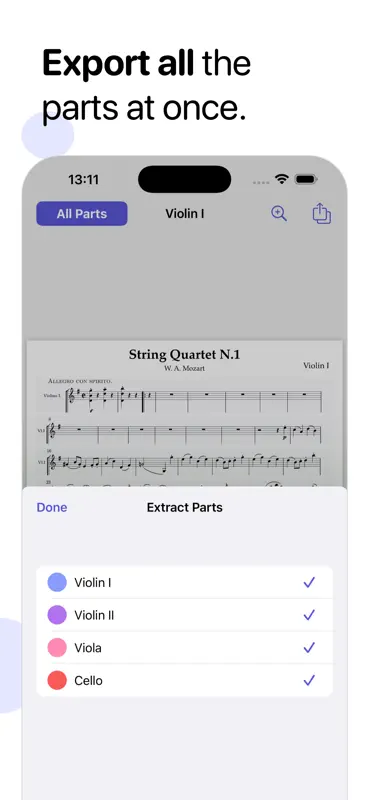 Partifier: extract score parts screenshot 6 of 7