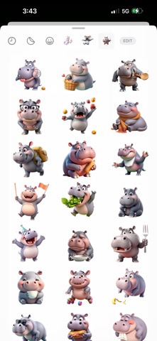 Mega Hungry Hippo Stickers iPhone screenshot