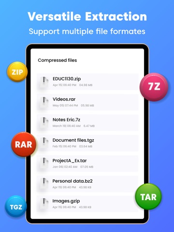 iZip Unzip Unrar Tool iPad screenshot