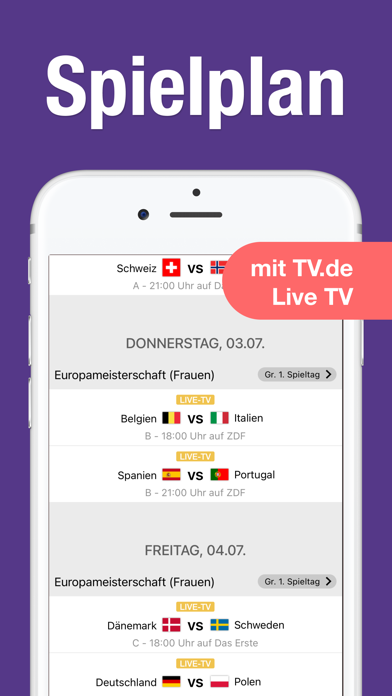 Screenshot #1 pour EM Spielplan 2025 Live