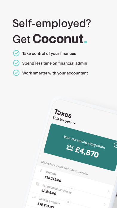 Screenshot #1 pour Coconut: Tax for self-employed