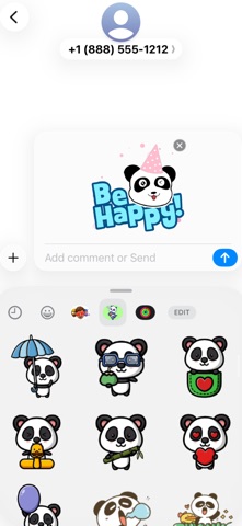 Panda Stickers & Emojis iPhone screenshot