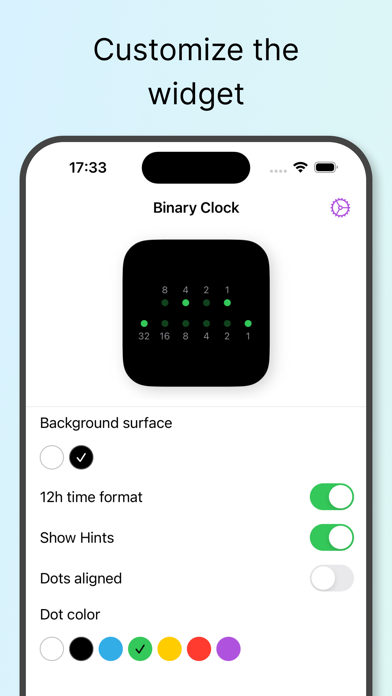 Widget Binary Clock iPhone screenshot 1 - Lifestyle app
