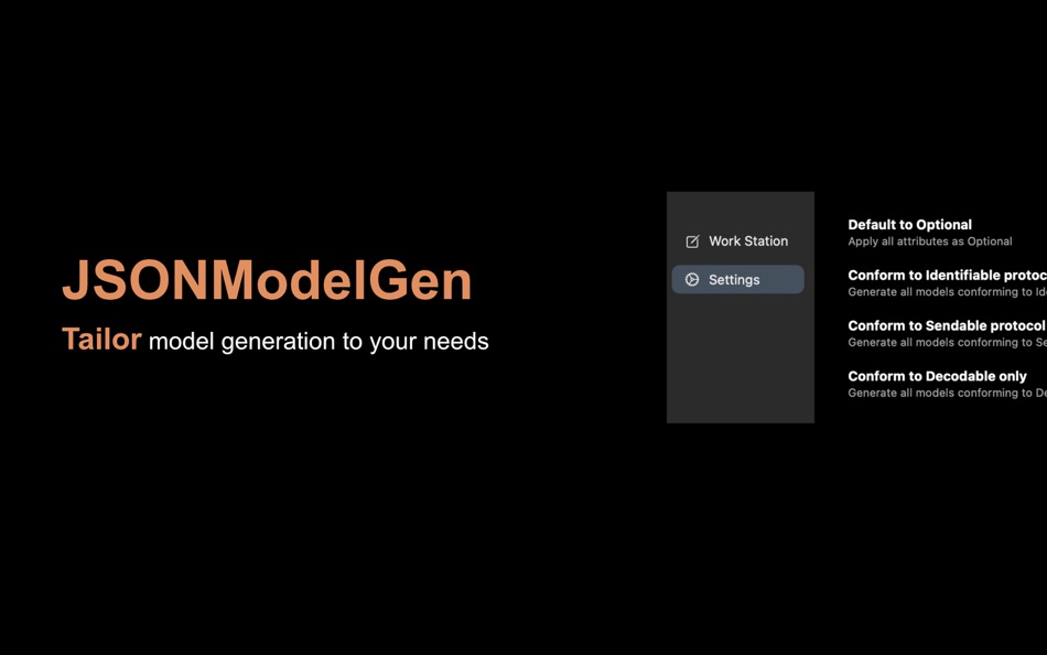 #3. JSONModelGen (macOS) 게시자: Jian Yao Ang
