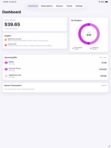 BillCast iPad screenshot