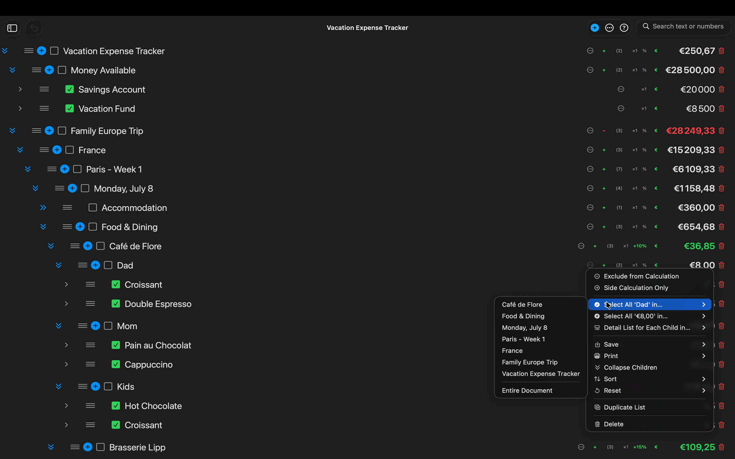 SpreadLists screenshot 10