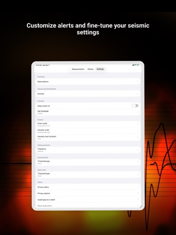 Vibration meter - Seismometer iPad screenshot