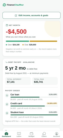 FinanceChauffeur screenshot