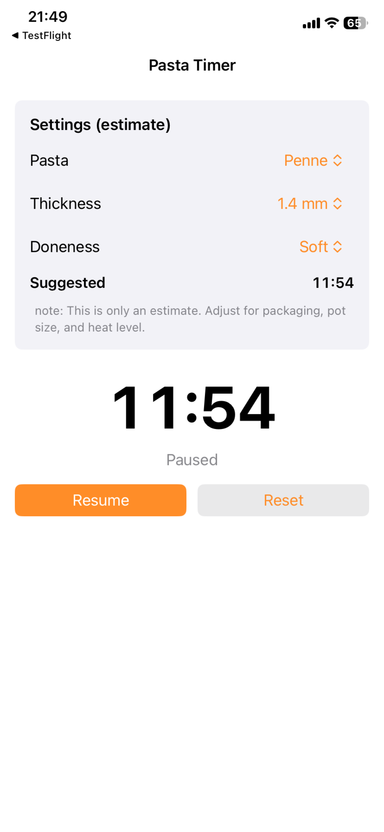 Multi Pasta Timer screenshot 3