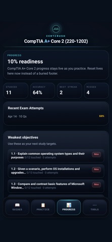 CertCrush: A+ Core 2 220-1202 screenshot