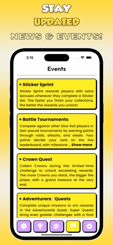 Daily Dice Rolls Rewards Links iPhone screenshot