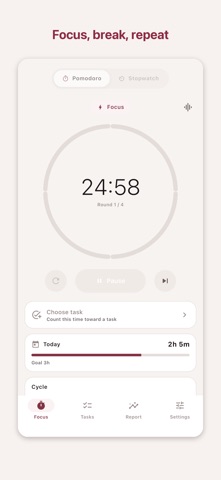 FocusClub Pomodoro iPhone screenshot