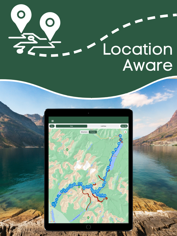 Glacier National Park GPS Tour iPad screenshot 2 - Travel app