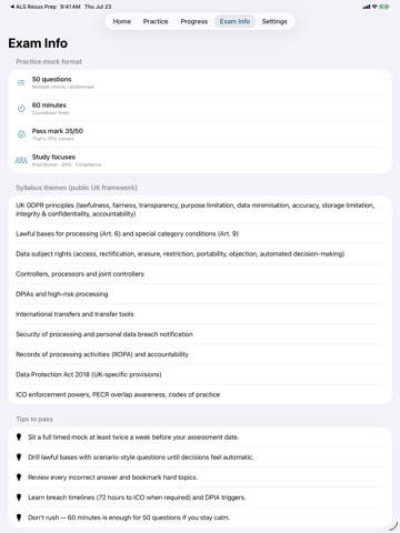 ALS Resuscitation Prep iPad screenshot