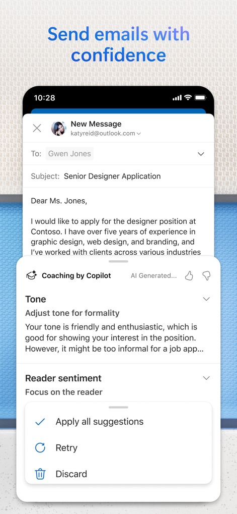 Microsoft Outlook - Copilotが執筆支援