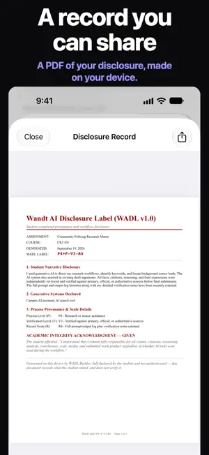 WADL Builder: AI Disclosure screenshot 3