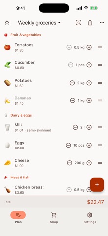MonuList: Shopping List Screenshot 1 of 4