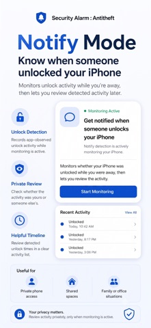 Security Alarm - AntiTheft iPhone screenshot