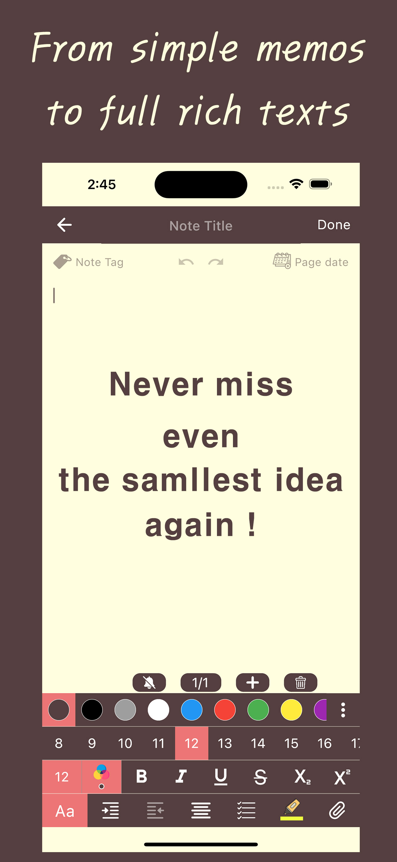 ZZinNote - for memo,notes,todo