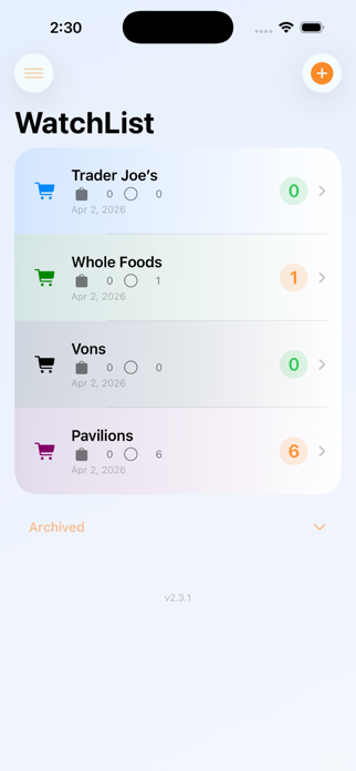 Watchlist+Shopping Screenshot 1 of 7