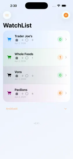 Скриншот Watchlist+Shopping на iPhone 1